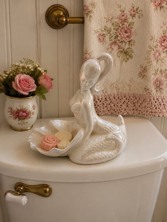 Other - Vintage Ceramic Luster  Mermaid Trinket Dish